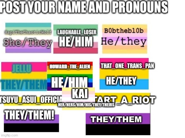 Lgbtq Chain | KAI; HER/HERS/HIM/HIS/THEY/THEIRS | made w/ Imgflip meme maker