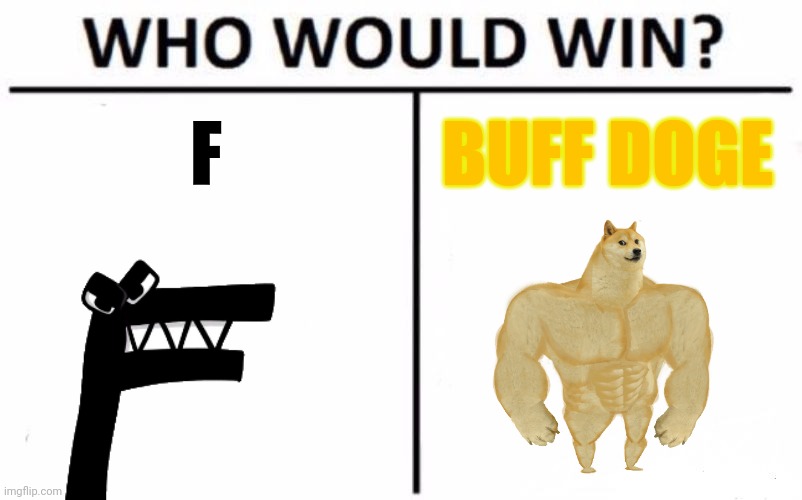 Who Would Win? | F; BUFF DOGE | image tagged in memes | made w/ Imgflip meme maker