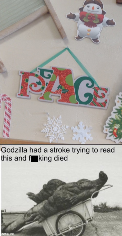 Good luck trying to read this | image tagged in godzilla,memes,you had one job,funny,design fails,godzilla had a stroke trying to read this and fricking died | made w/ Imgflip meme maker