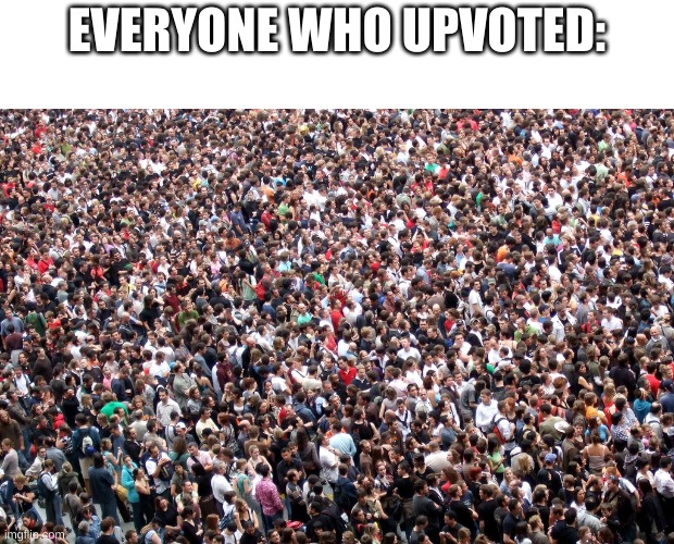 crowd of people | EVERYONE WHO UPVOTED: | image tagged in crowd of people | made w/ Imgflip meme maker