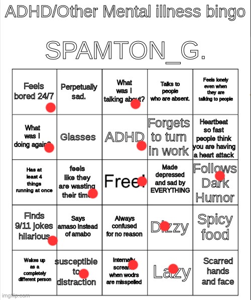 Because Spamton did it | image tagged in spamton bingo | made w/ Imgflip meme maker