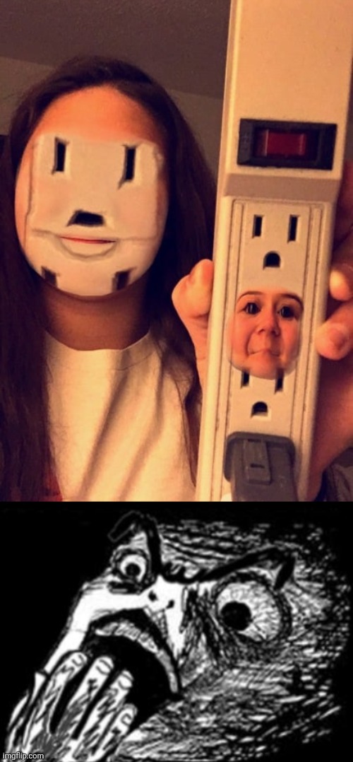 Socket face swap | image tagged in gasp rage face w/ hand,face swap,cursed image,memes,meme,socket | made w/ Imgflip meme maker