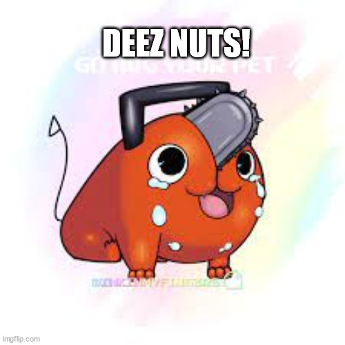pochita sad | DEEZ NUTS! | image tagged in pochita sad | made w/ Imgflip meme maker