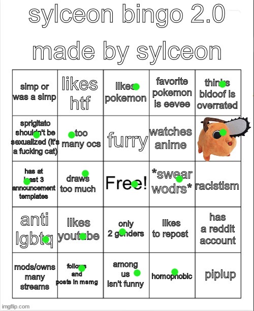 everyone is doing so....... | image tagged in sylceon bingo 2 0 | made w/ Imgflip meme maker