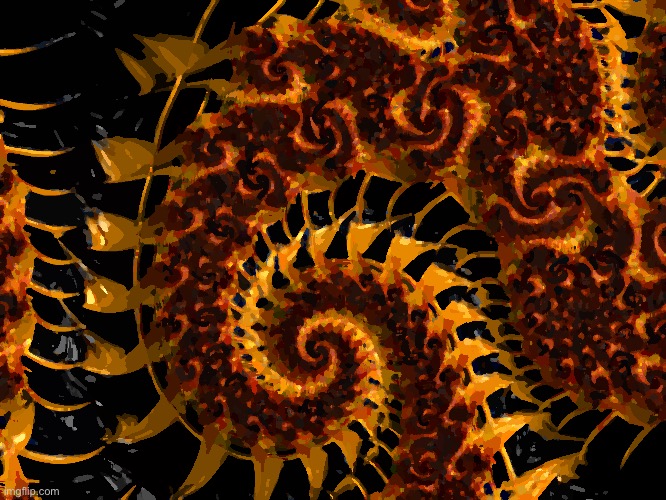 another posterized fractal to remind y’all I am now going offline because Blue is being a dickhead again okbai | made w/ Imgflip meme maker