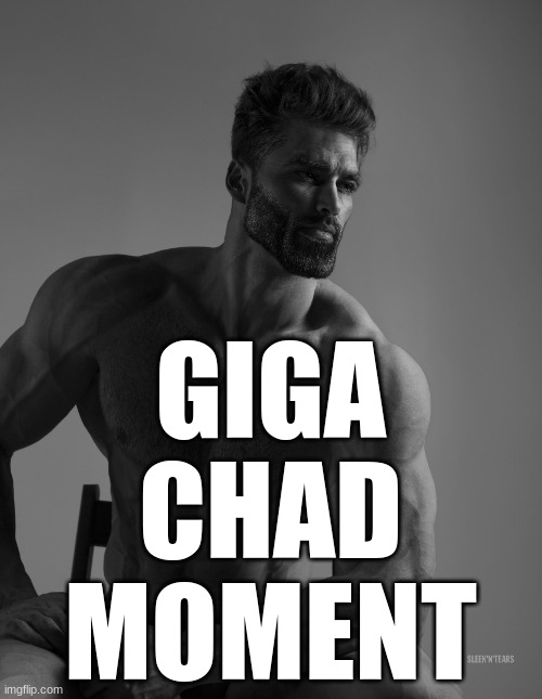 Giga Chad | GIGA
CHAD
MOMENT | image tagged in giga chad | made w/ Imgflip meme maker