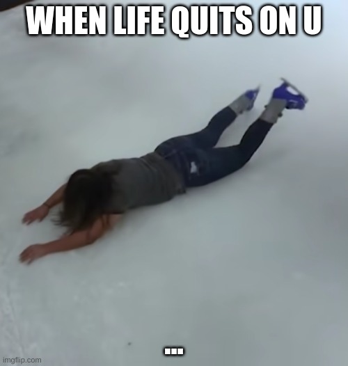 very very random thing | WHEN LIFE QUITS ON U; ... | image tagged in idk | made w/ Imgflip meme maker