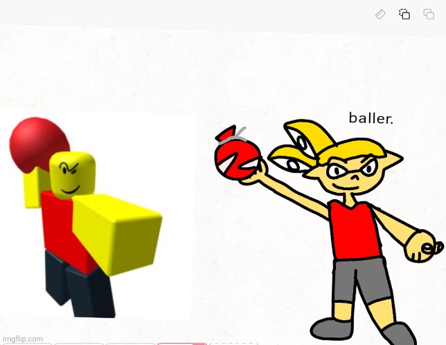 Ballerling. | image tagged in baller,roblox,roblox baller,ballerling,inkling,splatoon | made w/ Imgflip meme maker