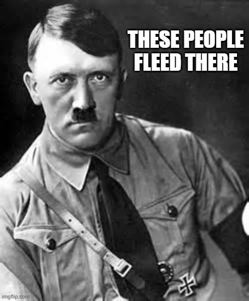 Adolf Hitler | THESE PEOPLE FLEED THERE | image tagged in adolf hitler | made w/ Imgflip meme maker