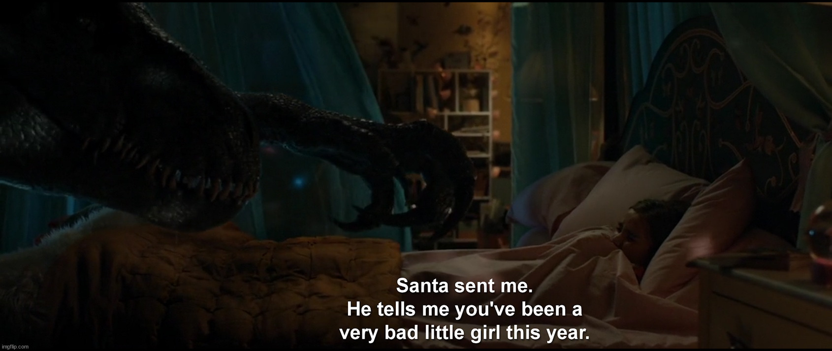 Scary Christmas | image tagged in santa naughty list,bad girl | made w/ Imgflip meme maker