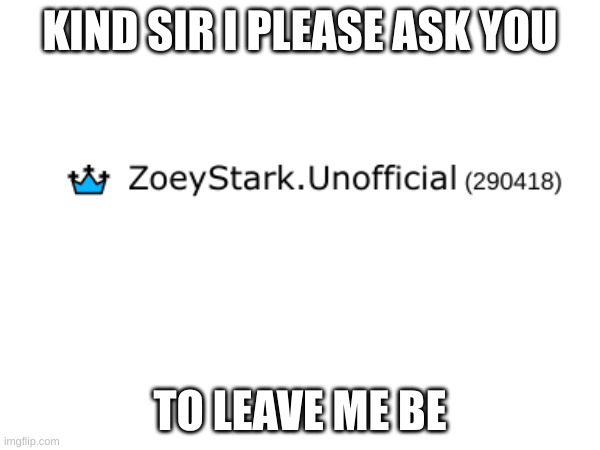 That would be great | KIND SIR I PLEASE ASK YOU; TO LEAVE ME BE | image tagged in leave me alone | made w/ Imgflip meme maker