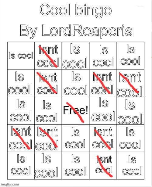 was that supposed to be a swastika? | image tagged in cool bingo | made w/ Imgflip meme maker