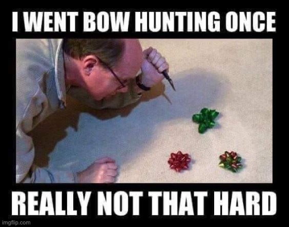 Bow Hunting | image tagged in bad pun | made w/ Imgflip meme maker