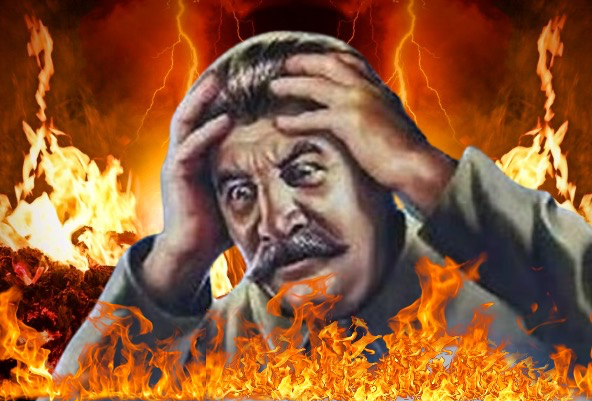 Worrying Stalin but he’s in Hell Blank Meme Template