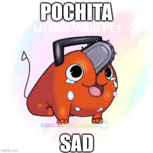 pochita sad | POCHITA; SAD | image tagged in pochita sad | made w/ Imgflip meme maker