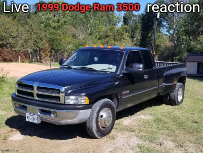 live 1999 dodge ram 3500 reaction | image tagged in live 1999 dodge ram 3500 reaction | made w/ Imgflip meme maker