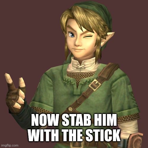 Zelda | NOW STAB HIM WITH THE STICK | image tagged in zelda | made w/ Imgflip meme maker
