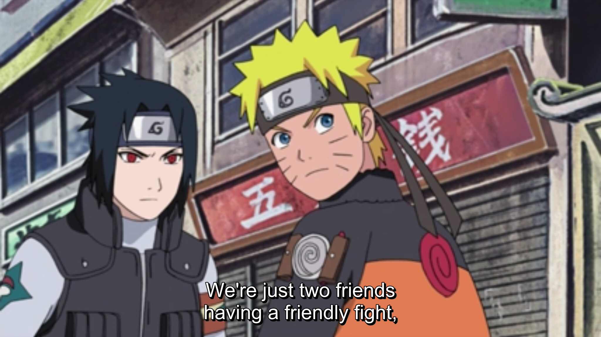 High Quality Naruto We’re just two friends having a friendly fight Blank Meme Template