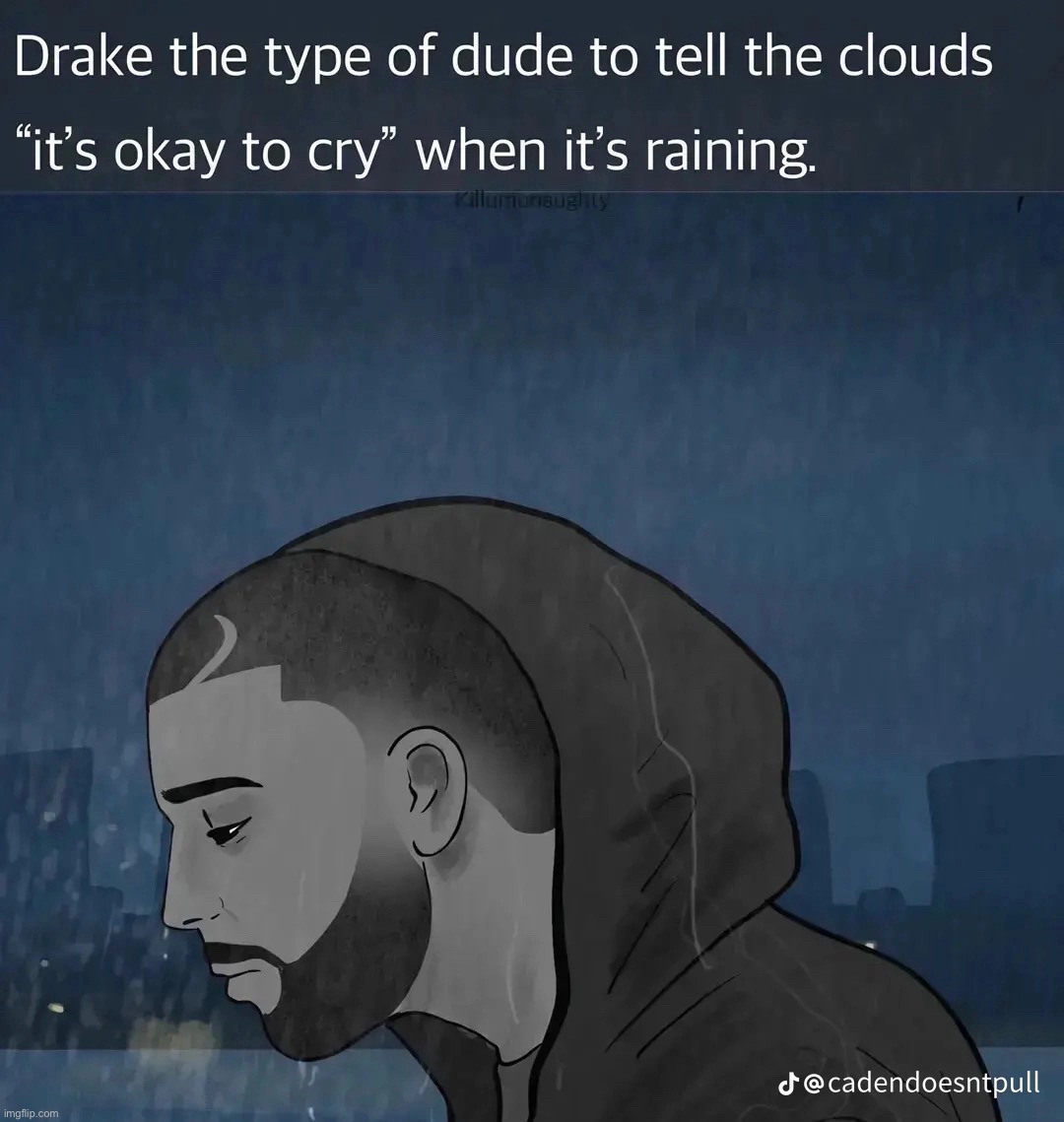 Drake’s that type of guy | image tagged in rap,funny,memes,drake,its okay to cry | made w/ Imgflip meme maker
