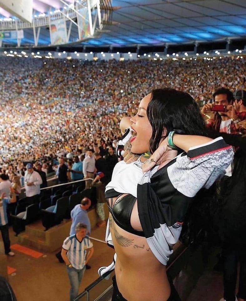Rihanna at the 2014 World Cup Blank Meme Template