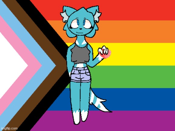 Made this with Scratch, it's my new fursona <3 | image tagged in scratch,fursona,lgbtq | made w/ Imgflip meme maker