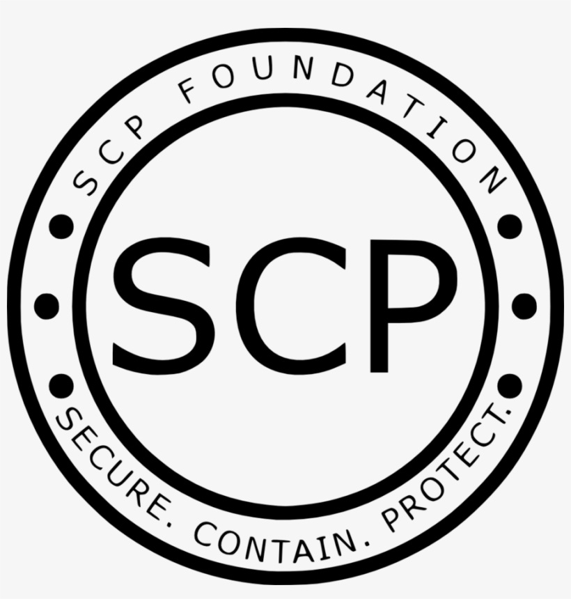 Scp logo with a dark theme