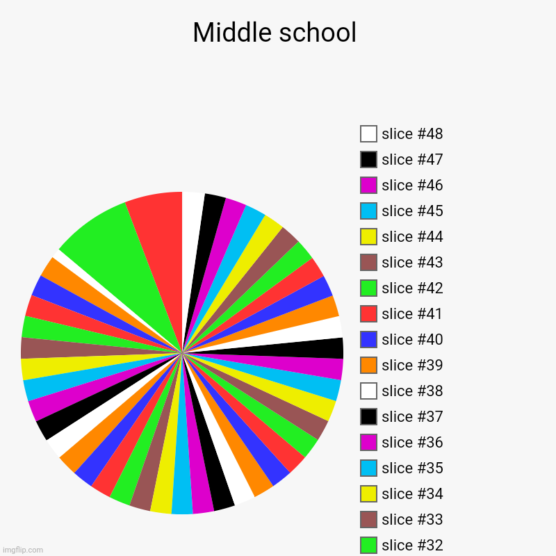 Middle school | | image tagged in charts,pie charts | made w/ Imgflip chart maker