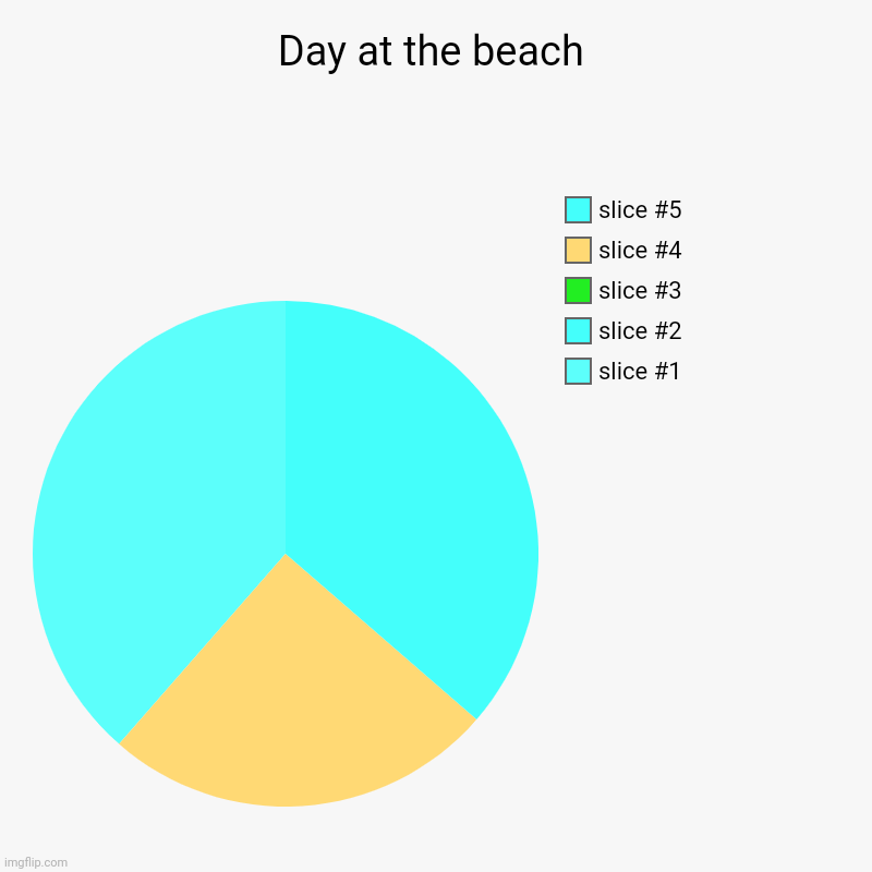 Day at the beach | | image tagged in charts,pie charts | made w/ Imgflip chart maker
