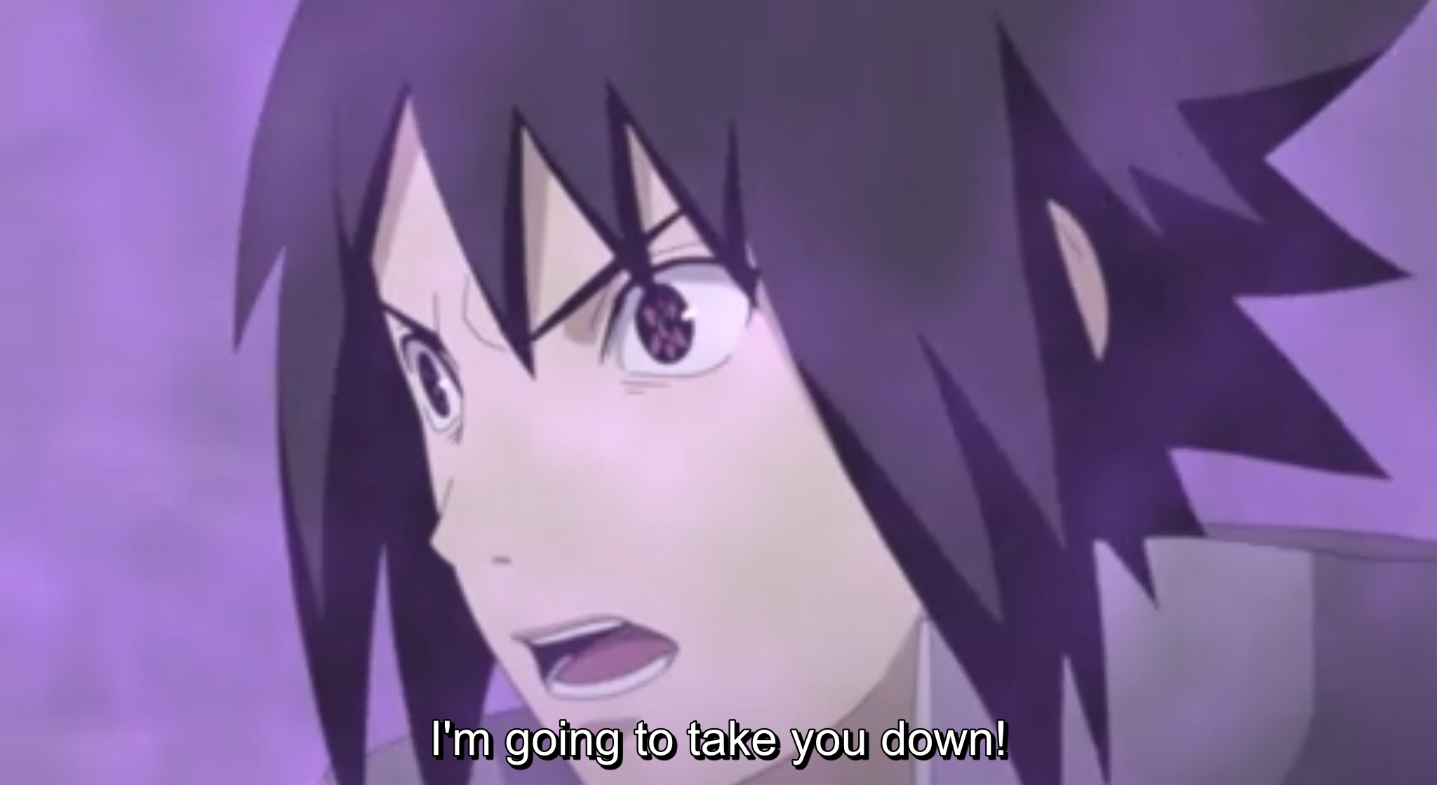 Sasuke “I’m going to take you down!” Blank Meme Template