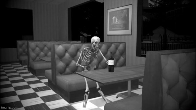 Sad skeleton | image tagged in sad skeleton | made w/ Imgflip meme maker