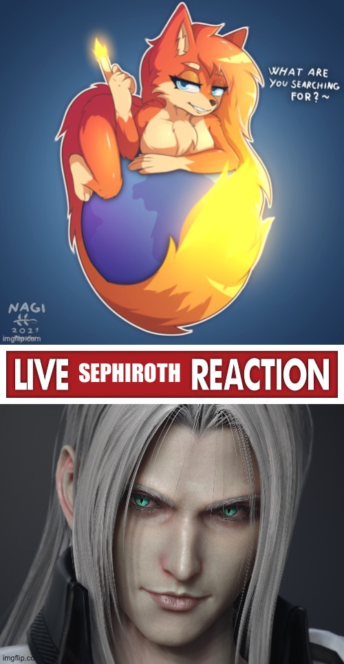 SEPHIROTH | image tagged in live x reaction | made w/ Imgflip meme maker