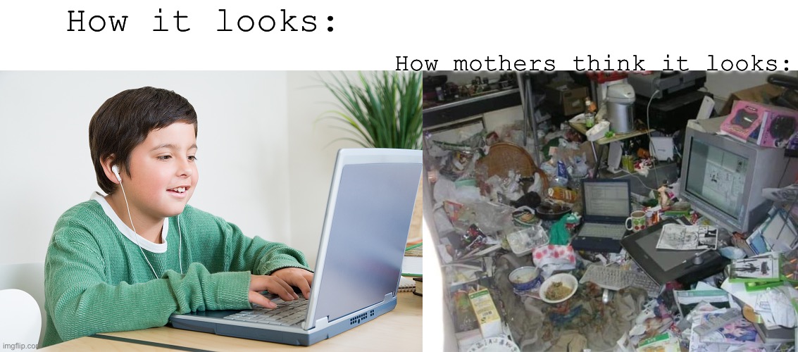 I SWEAR- | How it looks:; How mothers think it looks: | image tagged in lol | made w/ Imgflip meme maker