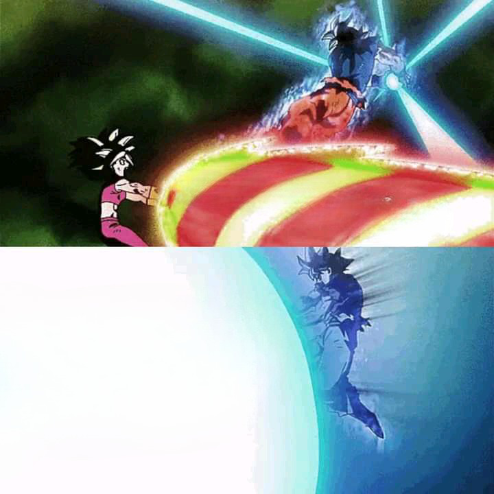 High Quality Ultra Instinct Goku vs Kefla Blank Meme Template
