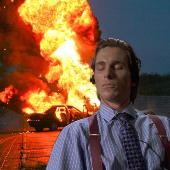 American psycho fire Blank Meme Template