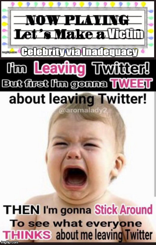 Leaving Twitter? | image tagged in leaving twitter,existential victimhood,democrats,whine,lie cheat steal | made w/ Imgflip meme maker