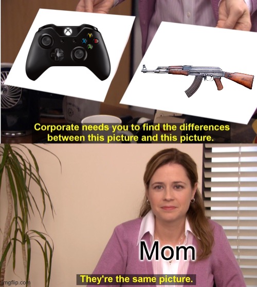 They're The Same Picture | Mom | image tagged in memes,they're the same picture,mom,guns,funny,video games | made w/ Imgflip meme maker