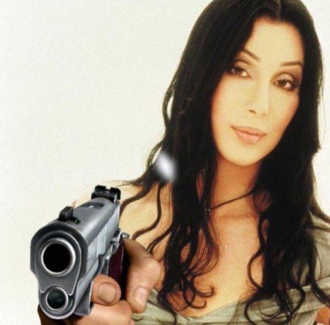 Cher gun Blank Meme Template