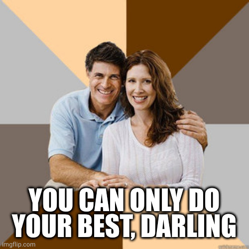 Scumbag Parents | YOU CAN ONLY DO YOUR BEST, DARLING | image tagged in scumbag parents | made w/ Imgflip meme maker