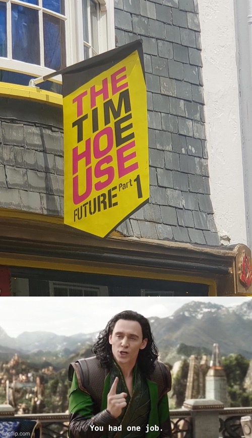 THE TIM HOE USE | image tagged in you had one job just the one,memes,design fails,crappy design,you had one job,funny | made w/ Imgflip meme maker