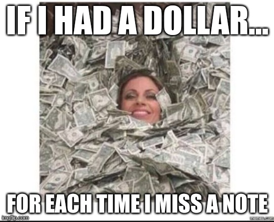 I'm new to the game and play for pure fun | IF I HAD A DOLLAR... FOR EACH TIME I MISS A NOTE | image tagged in if i had a dollar,friday night funkin,fnf | made w/ Imgflip meme maker