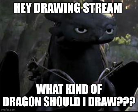 Yes | HEY DRAWING STREAM; WHAT KIND OF DRAGON SHOULD I DRAW??? | image tagged in bored dragon | made w/ Imgflip meme maker