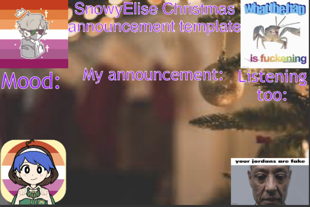 SnowyElise Christmas template Blank Meme Template