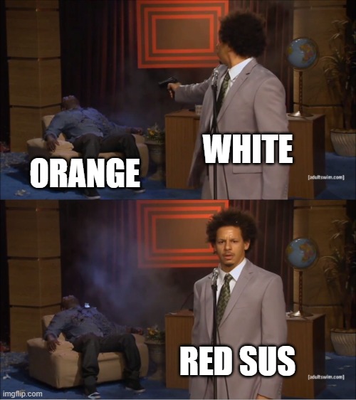 among us in a nutshell | WHITE; ORANGE; RED SUS | image tagged in memes,who killed hannibal,among us | made w/ Imgflip meme maker