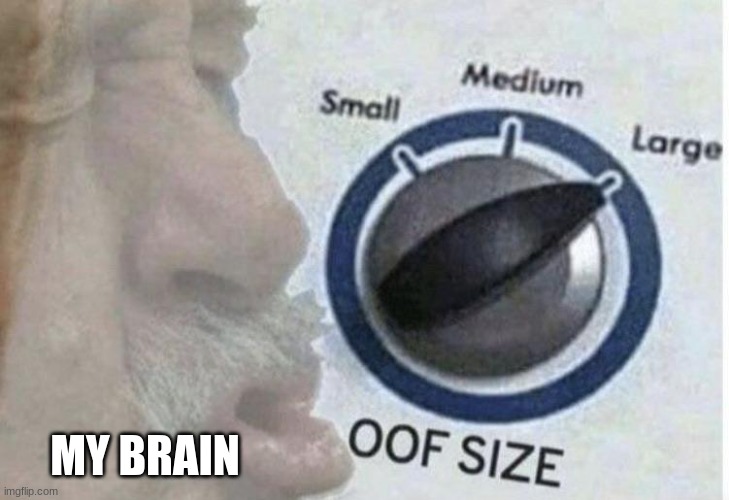 Oof size large | MY BRAIN | image tagged in oof size large | made w/ Imgflip meme maker