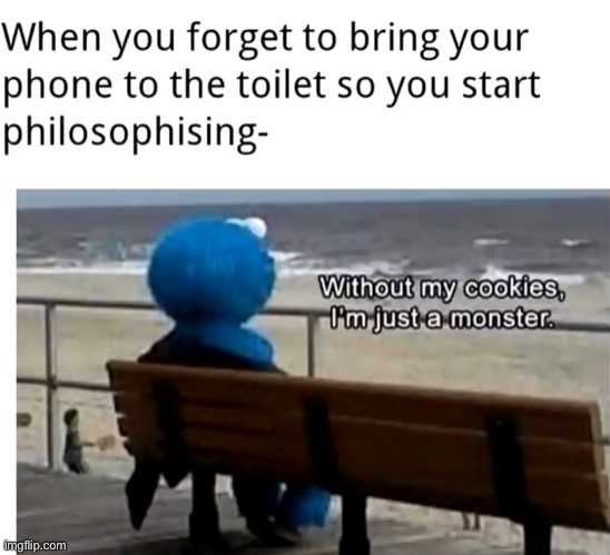 cookie monster - cookie | image tagged in without my cookies i m just a monster | made w/ Imgflip meme maker