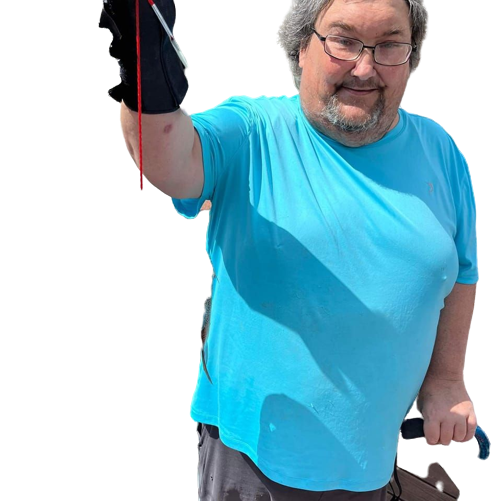 High Quality Jon Agnew Holding Up a String. Blank Meme Template