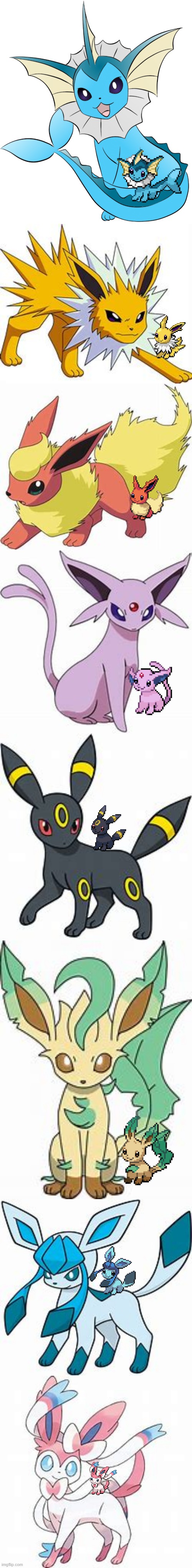 Parent and baby Eeveelutions | made w/ Imgflip meme maker