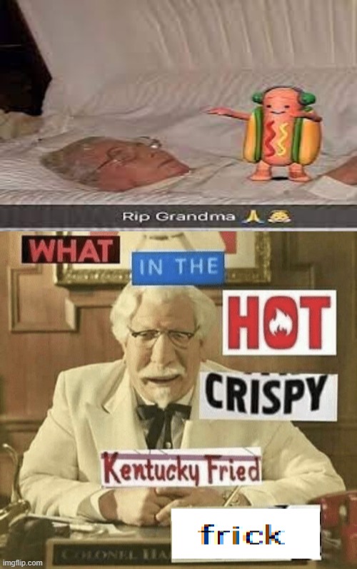 image tagged in what in the hot crispy kentucky fried frick | made w/ Imgflip meme maker