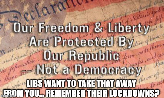 LIBS WANT TO TAKE THAT AWAY FROM YOU... REMEMBER THEIR LOCKDOWNS? | made w/ Imgflip meme maker