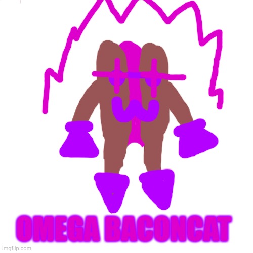 BaconCat using the Ultra Ankh, being the second strongest boss in the game | OMEGA BACONCAT | image tagged in memes,blank transparent square | made w/ Imgflip meme maker